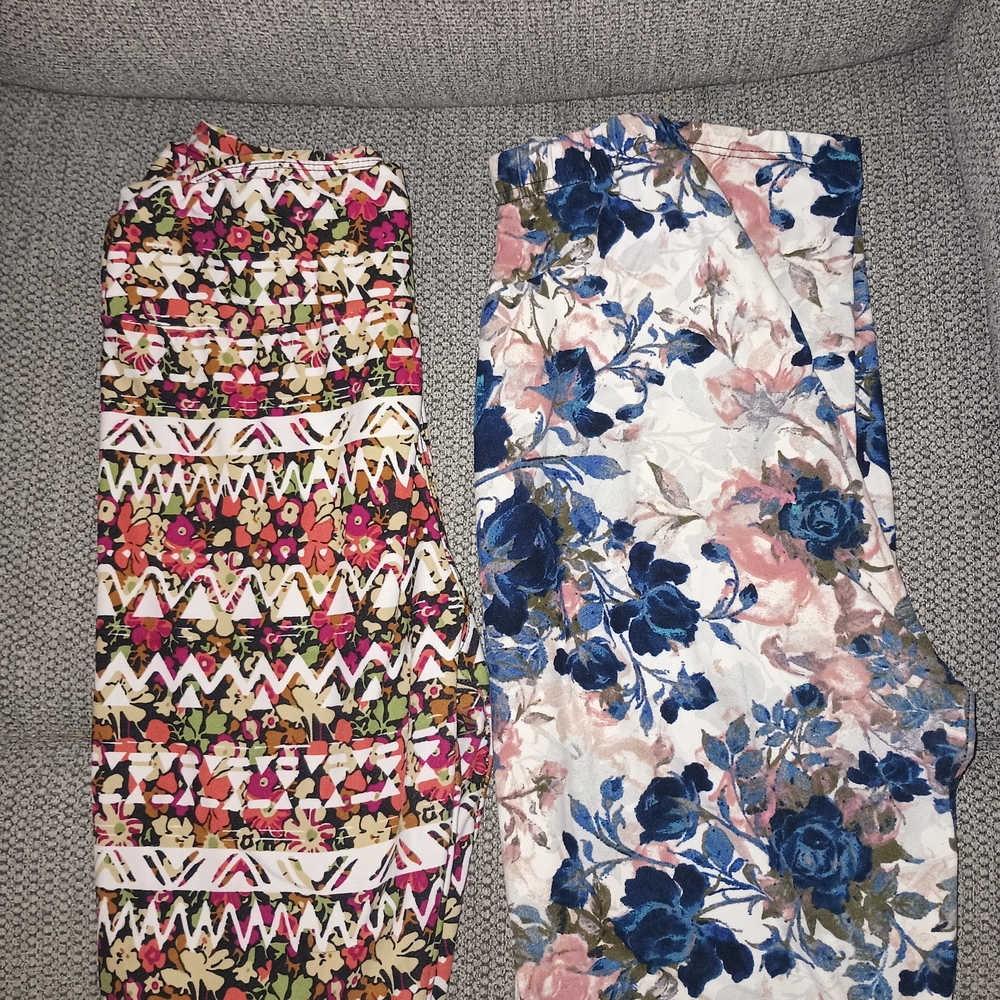 Floral and Geometric Print Pants Set